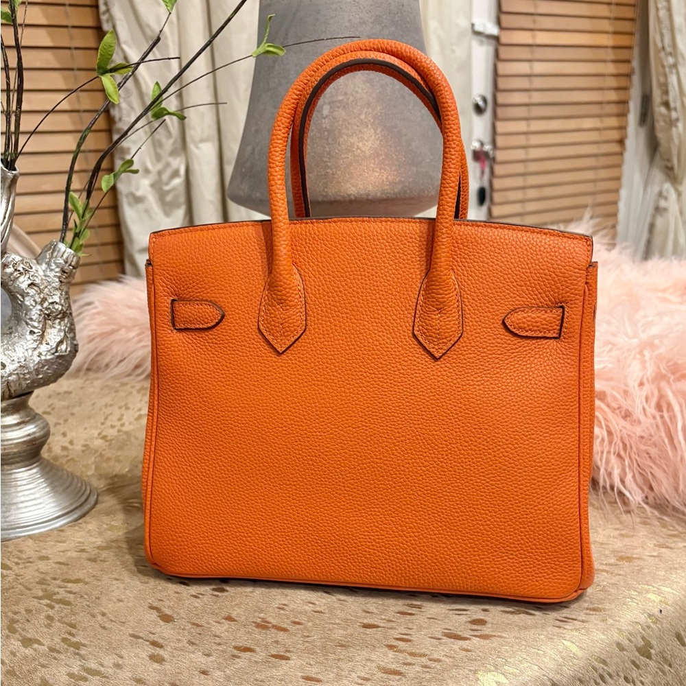 Orange Leather Handbag - Picture 4 of 7